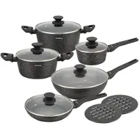 Klausberg set de pots avec revetement antiadhésif marbré, 12 pieces KB7657