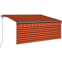 vidaXL Auvent automatique avec store LED Capteur de vent 3,5x2,5m