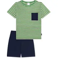 Schiesser Pyjama ' Kids Nightwear ' bleu foncé / vert