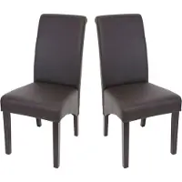 Generique 2x chaise de salle à manger M37 similicuir mat marron pieds foncés