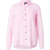 Vero Moda Chemisier 'VMBUMPY' rose clair / blanc