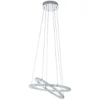 Eglo Lustre LED unique à deux cercles VarrazoReproductioné de cristaux