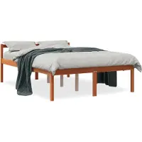 vidaXL Lit pour senior brun cireux 135x190 cm pin massif