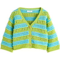 Next Cardigan bleu clair / vert clair