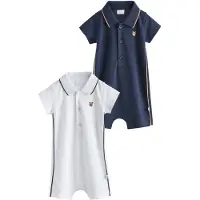 Next Barboteuse / body 'Smart Collar' bleu marine / blanc