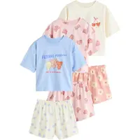 Next Pyjama bleu clair / jaune pastel / orange / rose