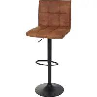 Mendler Tabouret de bar HWC-B13, tabouret de bar, imitation daim vintage marron clair