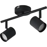 Sensahome FCMX776-A-GD Spots à poser noir - 2 flammes noir - 30x15 cm - douille GU10*3W - sans ampoules