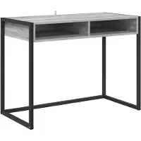 vidaXL Bureau , panneau de particules imitation bois Sonoma gris, 100 x 50 x 75 cm