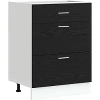 vidaXL Meuble de cuisine bas Riga Chêne noir 60 x 46 x 81,5 cm