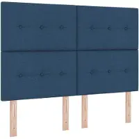 vidaXL Tête de lit LED avec bandes lumineuses LED bleues 144 cm Tissu