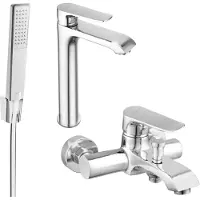 Mexen Pecos R72 Mélangeur lavabo et baignoire avec accessoires, chrome (72713R72-00)