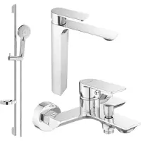 Mexen Alexset DS40 Mélangeur lavabo et baignoire avec accessoires, chrome (71213DS40-00)