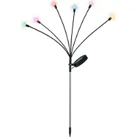 Kaemingk Eclairage solaire sur tige 6 LEDs Outdoor plastique 70cm multicolore