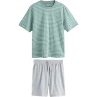 Next Pyjama court gris clair / vert / blanc