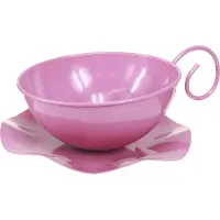 Viana Tasse en métal Ø16cm H9cm Décoration Rose Tasse Soucoupe Lot de 2, 2 pièces