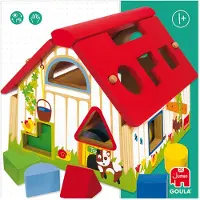 Goula Spiele GOULA Bauernhof geometrische Formen, Jeu d'encastrement, Jeu d'association, Jouets en bois, 55220