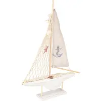 Viana Voilier Décoration en bois Maritim Pin blanc naturel H39cm Deko
