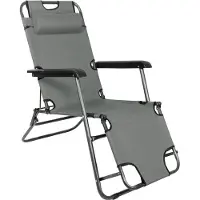 Springos Chaise longue de jardin Chaise longue à bascule Chaise longue de camping - Gris