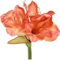 Viana Fleurs artificielles Amaryllis Orange Décoration 55cm Set de 2 - Fleurs artificielles faussement vraies Décoration pour la maison et les fêtes, 2 pièces