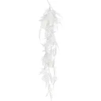 Viana Asparagus artificiel Fougère asperge blanche pailletée Décoration hivernale 105cm Décoration de Noël Plante artificielle