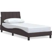 vidaXL Cadre de lit sans matelas "Hanko" brun foncé 80x200 cm Tissu