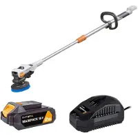 Batavia Battery 18V Twin Brush Brushless Cleaning Brushless - Comprend batterie Li-ion 2.0 Ah - chargeur 2.4A - 1x brosse de nettoyage - 1x brosse moyenne bleue - Maxxpack