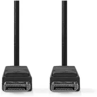 Nedis Displayport cable - DisplayPort male - DisplayPort male - 4K@60Hz - Plaqué or - 2,00 m - Rond - PVC - Noir - Etiquette