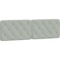 vidaXL Coussin de tête de lit gris clair 160 cm velours