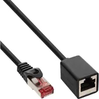 InLine - Câble d'extension de patch - RJ-45 (M) pour RJ-45 (F) - 1 m - SFTP, PiMF - CAT 6 - sans halogène, moulé, sans crochet - noir