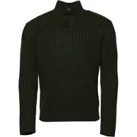 Superdry Homme Pull Côtelé à col Tunisien Vert Taille: XL