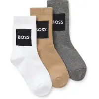 BOSS Lot de trois paires de chaussettes enfant à logo en coton mélangé