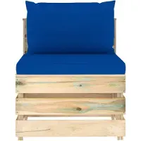 vidaXL Canapé central modulaire avec coussin vert Bois imprégné
