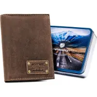 Peterson Portefeuille rétro en cuir nubuck pour hommes -