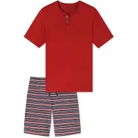 Schiesser Pyjama court ' Casual Nightwear ' rouge