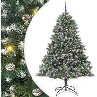 vidaXL Sapin de Noël artificiel avec 300 LED Vert 140 x 140 x 210 cm