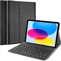 Cazy Housse pour Tablette avec Clavier compatible avec iPad 11 (2025) 11 inch / 10e generatie (2022) 10.9 inch - Étui Clavier Bluetooth AZERTY - Noir