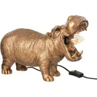 J-Line Lampe de table hippopotame Polyresin Antique Kupfer