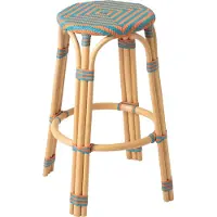 Jline J-Line Tabouret Geo Rotin Orange/Turquoise