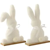 J-Line Lapins en polyester blanc moyen assortis 2