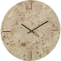 J-Line Horloge murale ronde marbre beige/noir