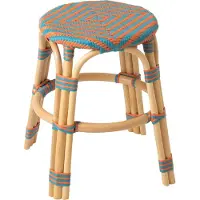 J-Line Tabouret Geo Rotin Orange/Turquoise