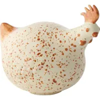 J-Line Poulet en céramique blanc/marron grand format