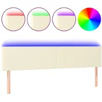 vidaXL LED Tête de lit Crème 200x5x78/88 cm Similicuir