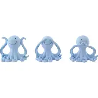 J-Line Octopus Voir/Entendre/Se taire Polyrésine Bleu clair Petit Assortiment 3