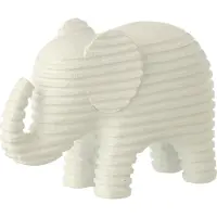J-Line Eléphant rayé Polyresin Blanc Small