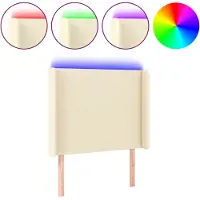 vidaXL Tête de lit LED Crème 103x16x118/128 cm Similicuir