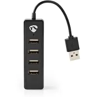 Nedis Concentrateur USB | USB-A mâle | 4x USB A Femelle | 4 ports | USB 2.0 | Alimenté par USB