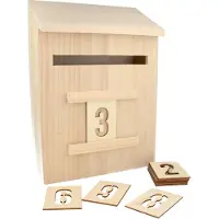 Artémio Calendrier de l'Avent - Boîte à lettres en bois 28 cm
