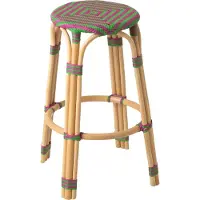 Jline Tabouret J-Line Geo Rattan rose/vert